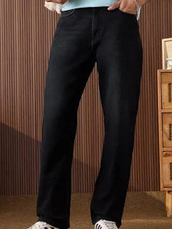 Black Straight Denims